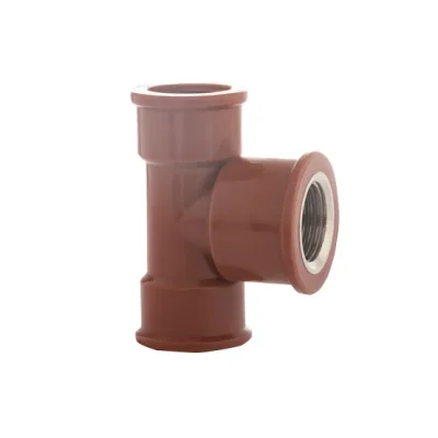 TEE CON INSERTO METÁLICO Y CON PARA ROSCA AGUA CALIENTE