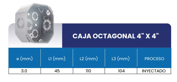 Tabla de medidas del producto