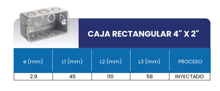 Tabla de medidas del producto